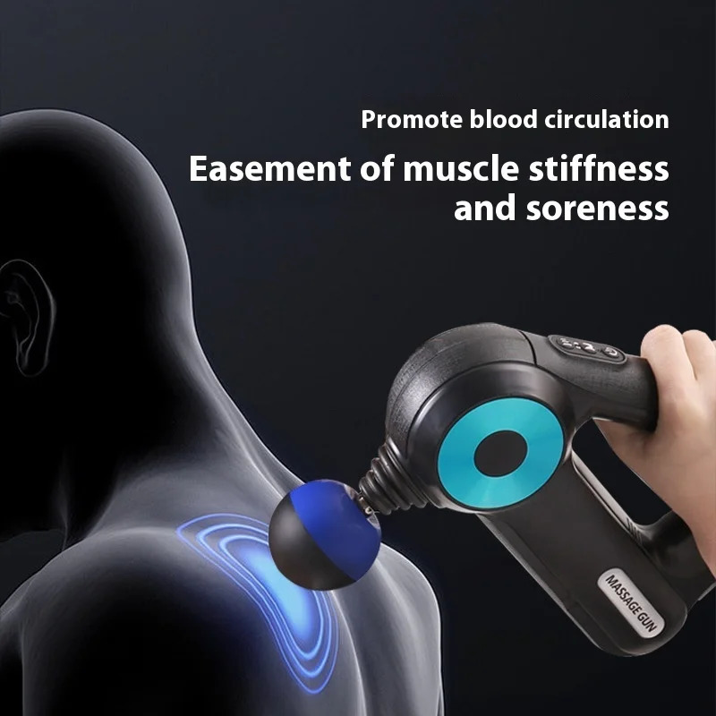 Fitness Equipment Portable Mini Electric Triangle Fascia Gun with 9 Massage Head for Body Muscle Relaxation Tendon Vibration 250414