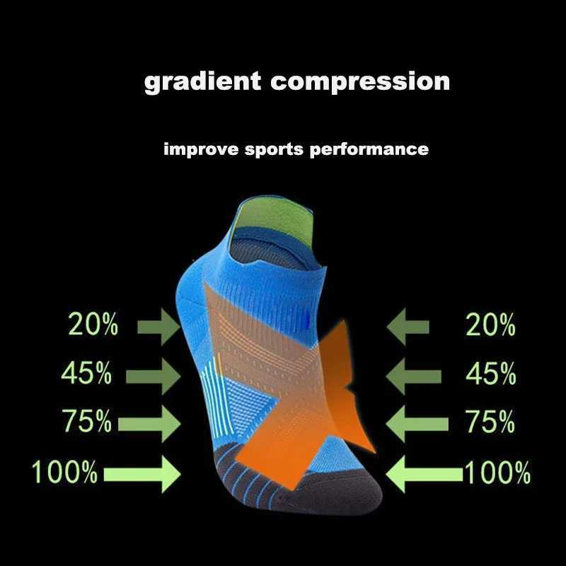 1/3/5 pairs of mens and womens sports socks compression running protection ankle protection high elasticity boat ankle socks W250414
