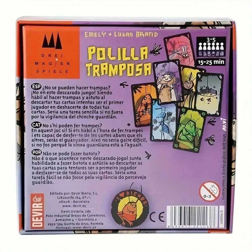 Polilla Tramposa Espaol Playing Card Game The Cheating Moth Spanish Board Game Juego Cartas Family Games For Party C251114