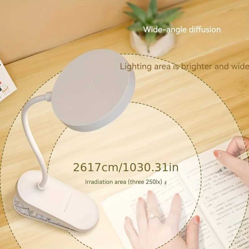 LED Plug-In Desk Lamp Adjustable Brightness Clip-On Standable Reading Study Bedroom Night Light with Flexible Gooseneck M251114