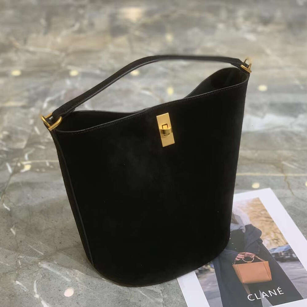 Women's Bags Head layer cowhide frosted bag for women, autumn and winter new item, genuine leather hand-held bucket bag, large capacity