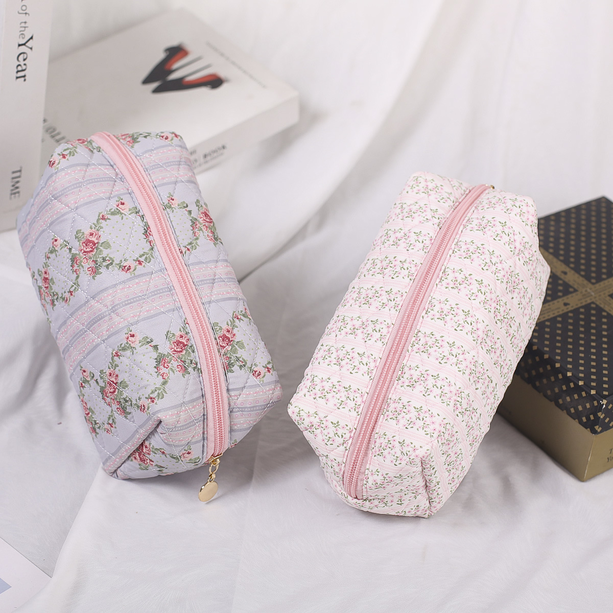 Flowers Bow Printed Nylon Waterproof Travel Make up Pouch Bags Backpack Tote bag Duffle Bag Fanny Pack for Women Girl Ladies 241226
