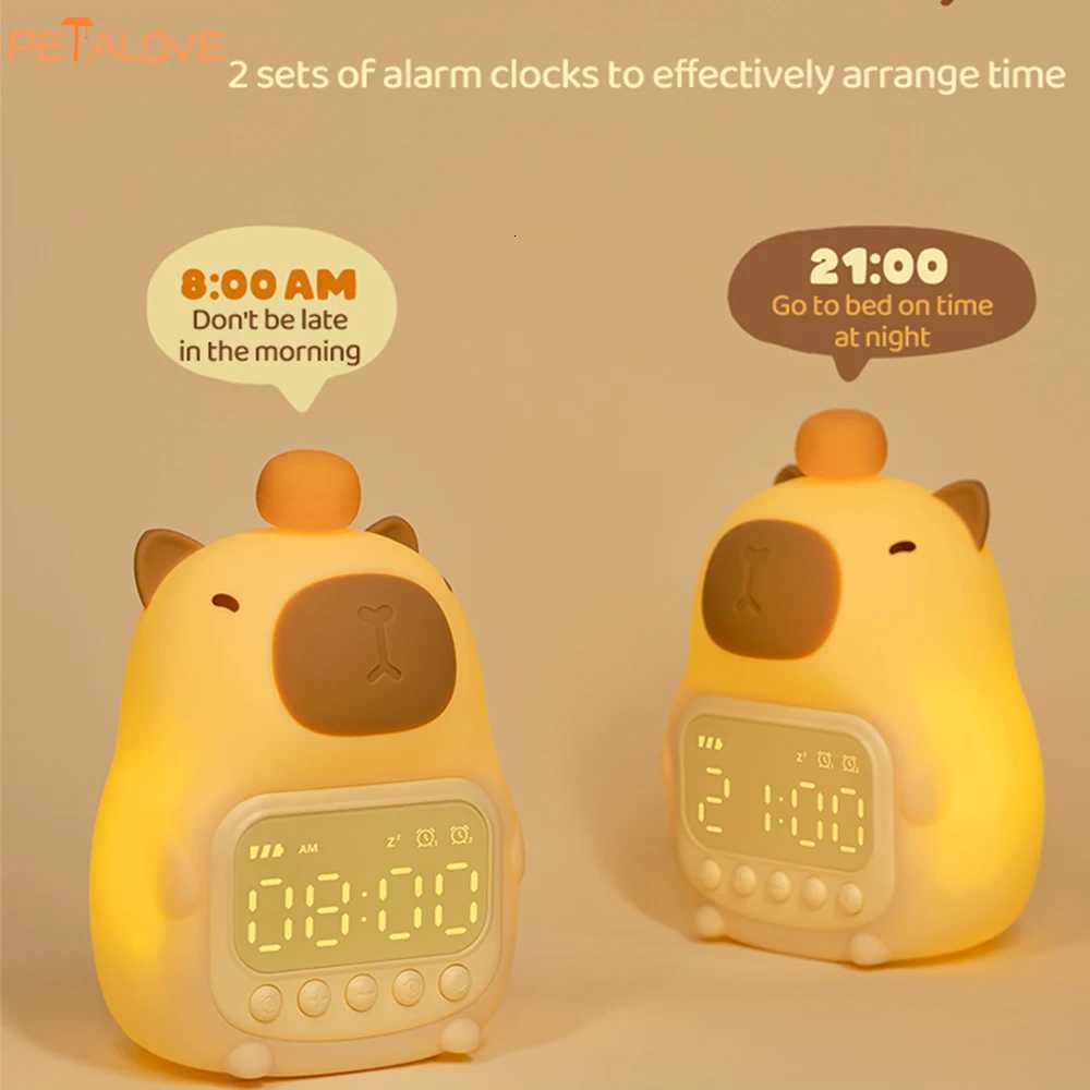 Capybapy Night Light Cute Animal Silicone Lamp Pat Control Light Adjustable Warm Light Christmas Gift for Kid Lovely Decor M251114
