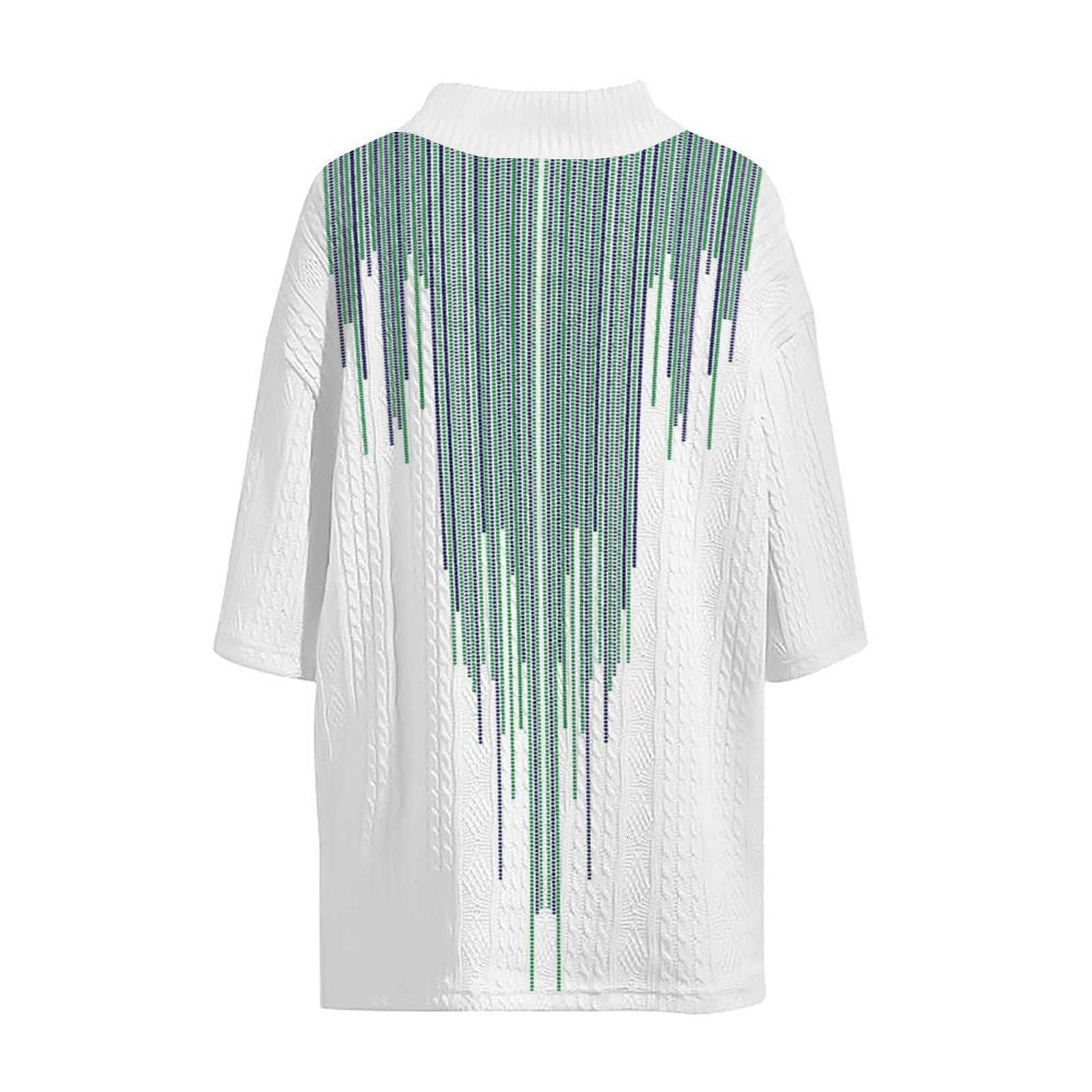 2025 Jacquard Digital Printed Seven point Short sleeved Men's with Shoulder Drop Loose Hawaiian T-shirt for Men Summer