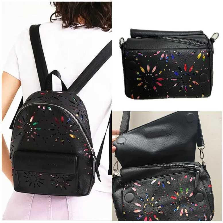 European American Spanish original single backpack light luxury fAshionable hollow flower large capacity backpackW251113