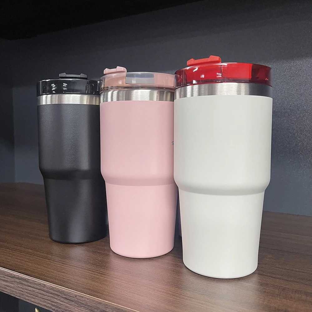 New Trustworthy large-capacity straw coffee travel cup car cup 304 stainless steel insulated cup C251114