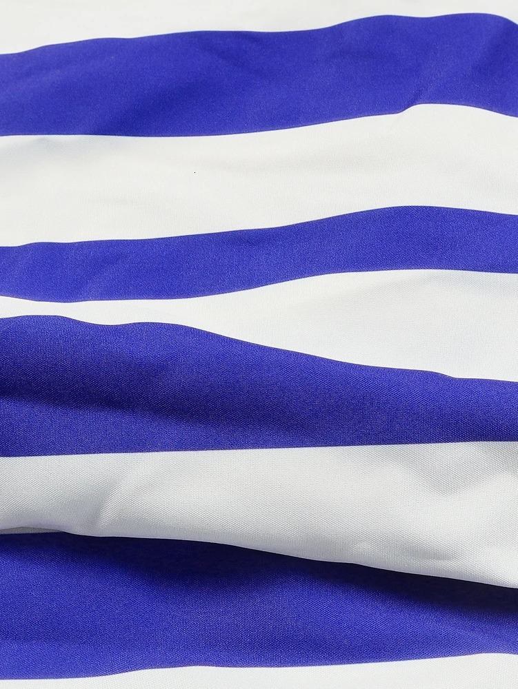 Plus size womens deep Vneck autumn striped long sleeved Tshirt party club tie mini dress blue polyester fiber 250411