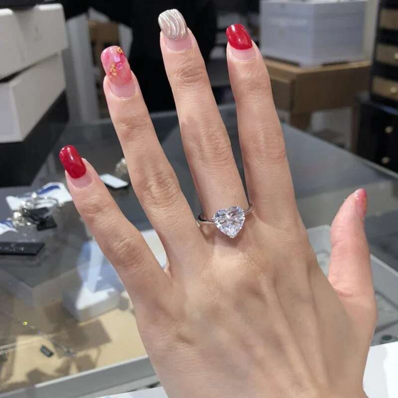 6 7 8 9 10 Carat Solid Au417 10K White Gold Ring Luxury Heart shape DVVS1 Moissanite Diamonds Wedding Party Engagement birthday