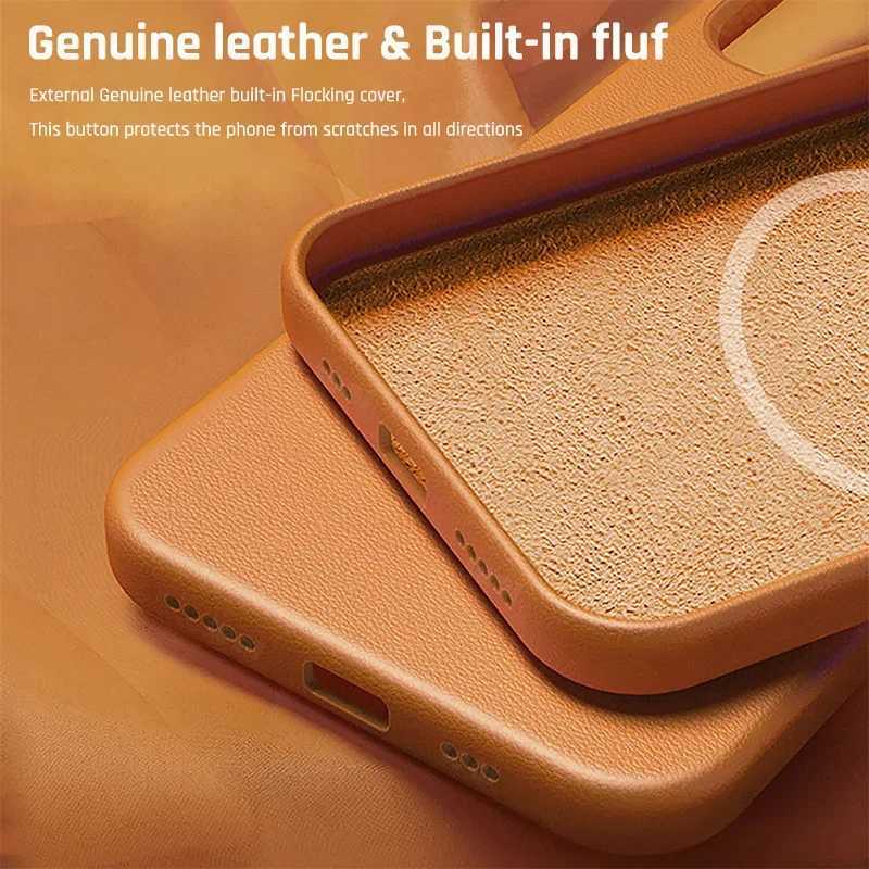 Luxury With Animation Leather Case For iPhone 16 Pro Max For Magnetic Wireless Charging Cover 16 Plus Phone AccessoriesM251114