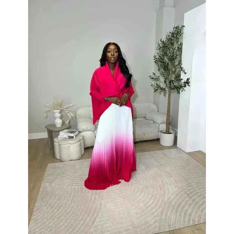 Folded suit jacket with gradient leather 2 pieces warm and comfortable ultra-thin high-quality casual and loose size 2024 new itemXJ250414