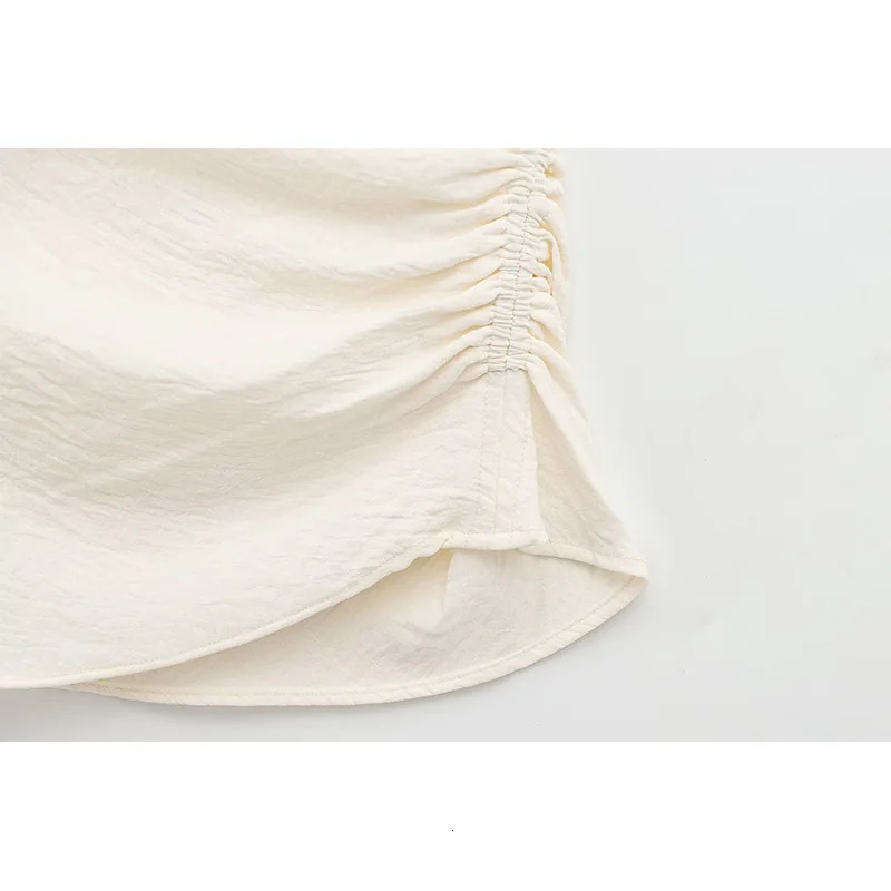 RAFZNB asymmetrical slotted womens top fashionable pleated sleeveless summer chic 250414Z