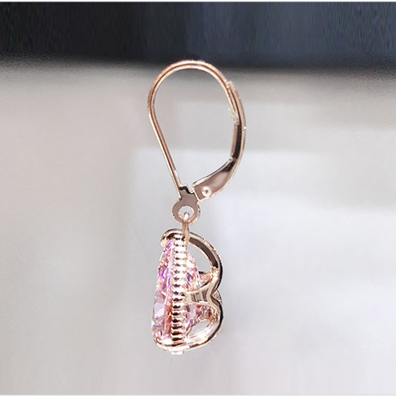 2025 Choucong High Quality Luxury Jewelry 925 Sterling Silver Rose Gold Fill Water Drop 5A Cubic Zircon CZ Diamond Party Women Wedding Dangle Earring 