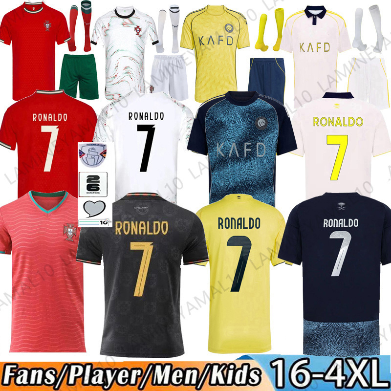 2026 Portugal Ronaldo football shirts Al Nassr FC Soccer Jerseys B.FERNANDES BERNARDO 26 27 Riyadh Ronaldo Men kit Portuguese Child Shirt Kits Player national