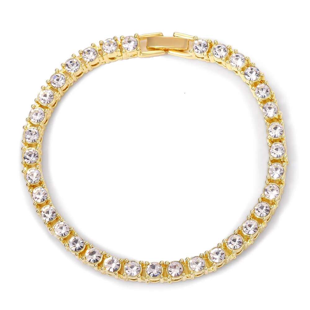 Hip Hop 1Row Tennis Chain Bracelet Selling Bling CZ Iced Out Rhinestone Cubic Zirconia Tennis Chain Bracelets Women Men Jewelry