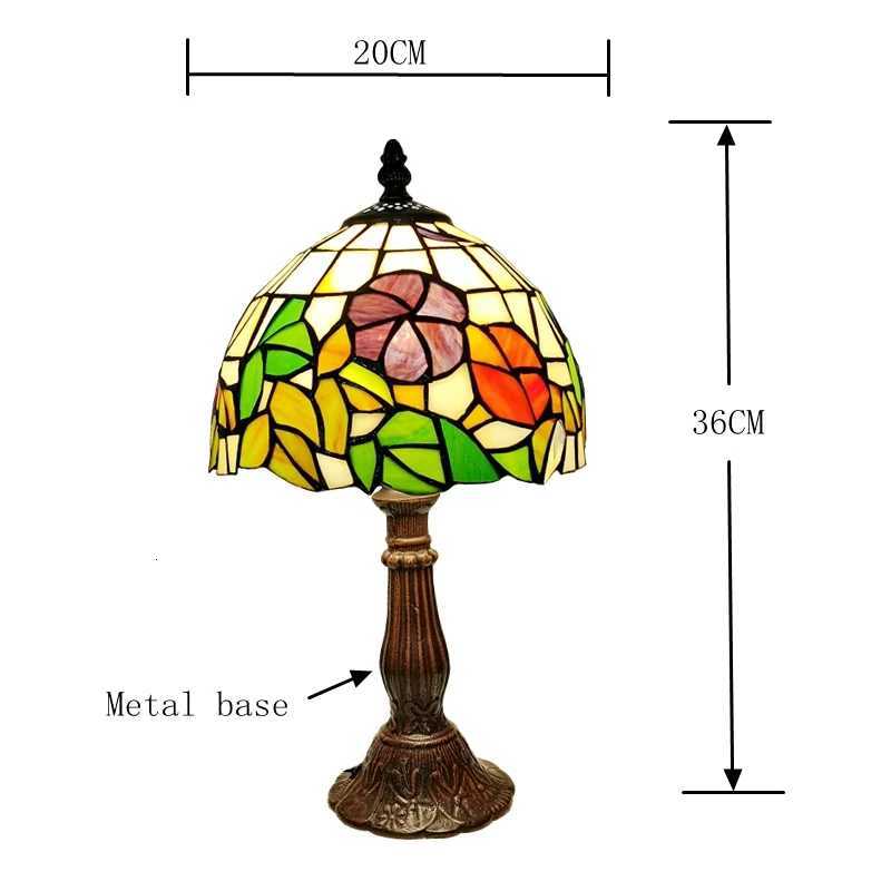 8-Inch Petunia Table Lamp Tiffany Style Hand-welded Inlaid Art Glass Bedroom Reading Study Night Light E27 110V 120V 220V 230V M251114