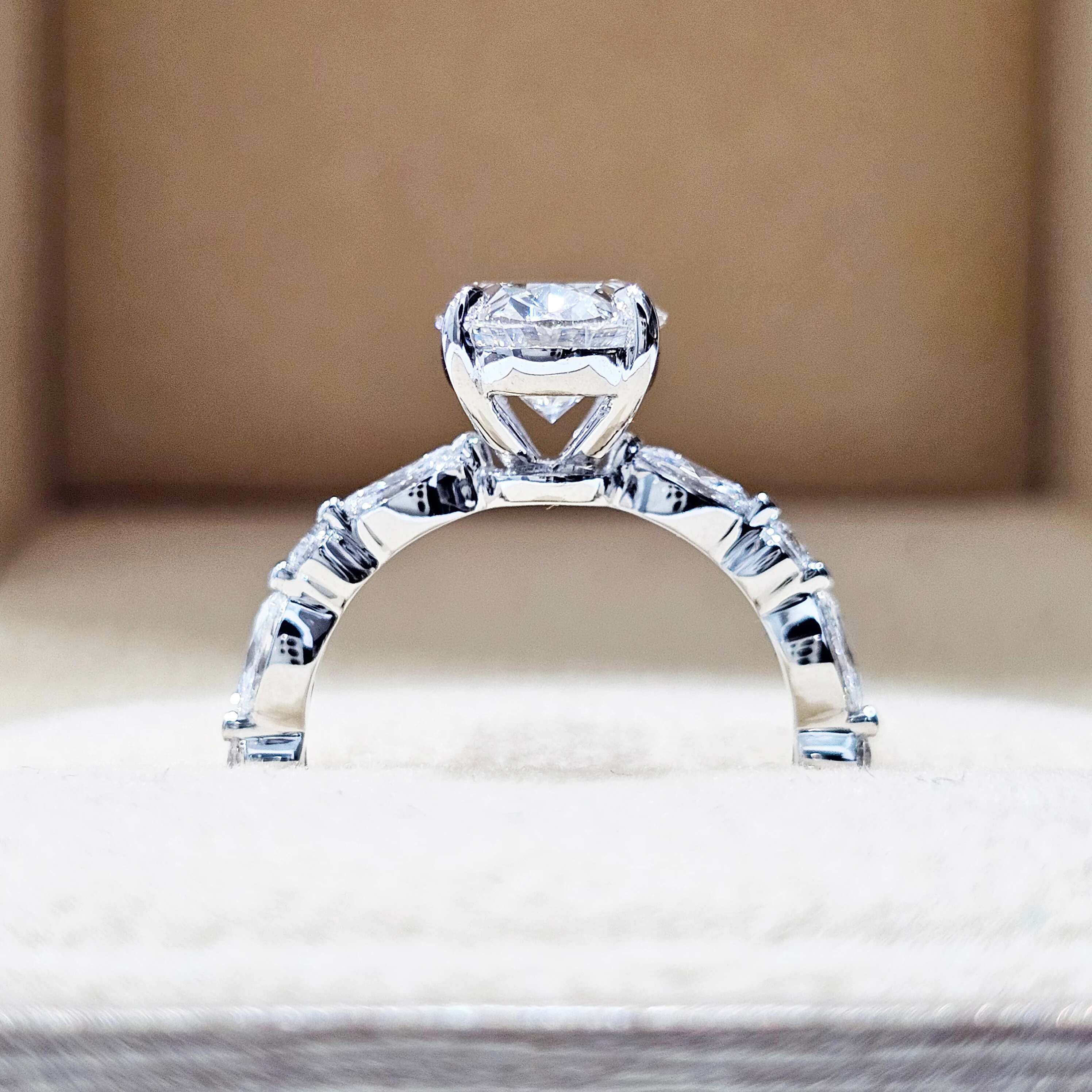 Custom Real Solid 14K White Gold Rings Women Engagement Anniversary Wedding Rings Oval Moissanite Diamond Rings Horse Eye Trendy