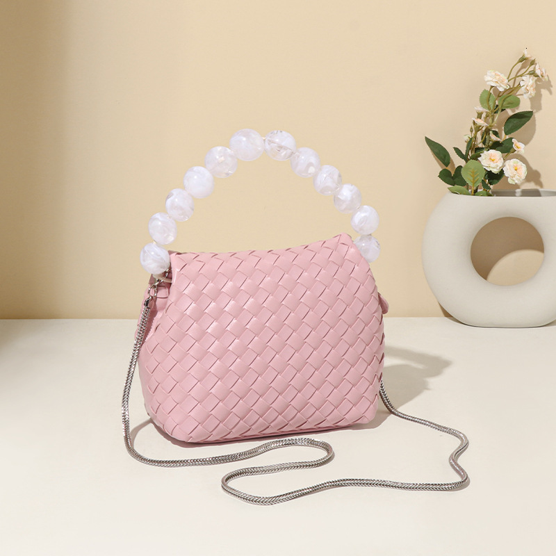 Ryuzhu Lunch Box Bag Women's Retro Fashion PU Leather Woven Bag Designer Crossbody Shoulder Handbag