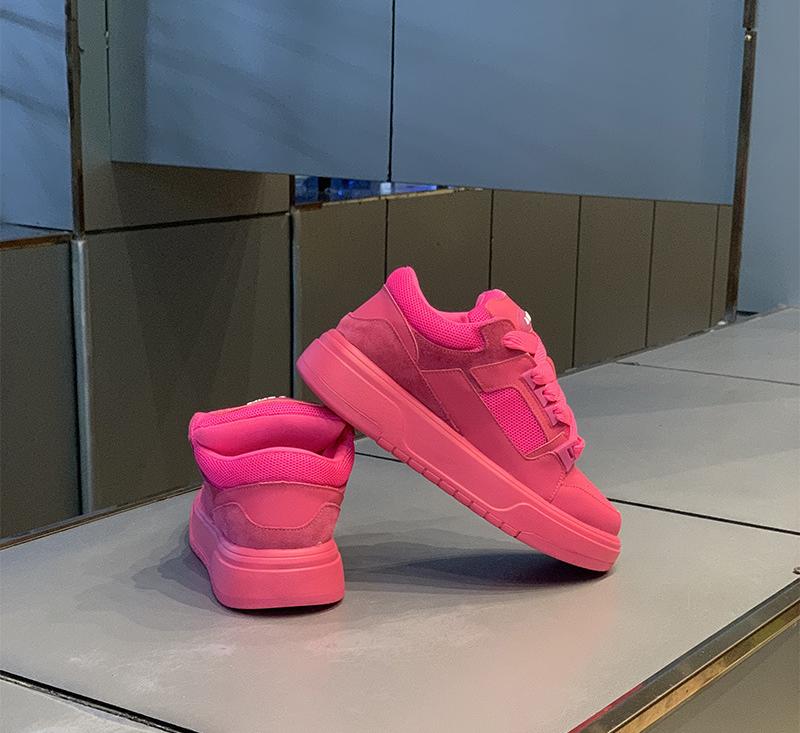 Free shipping designer casual shoe men white pink comfortable breathable height increase wear-resisting outdoor sport shoes