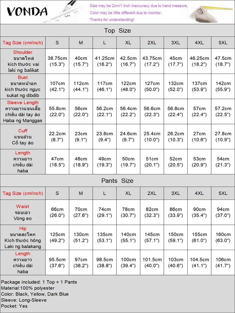 Plus Size 5XL VONDA Women Pants Sets Casual Loose Turn-down Collar Tops Elastic Waist Wide Leg Pant Outfits 2025 Women Suits 250410