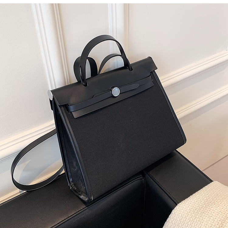 European and American fashion tote bag new canvas women's bag retro briefcase handbag single shoulder and cross body bag