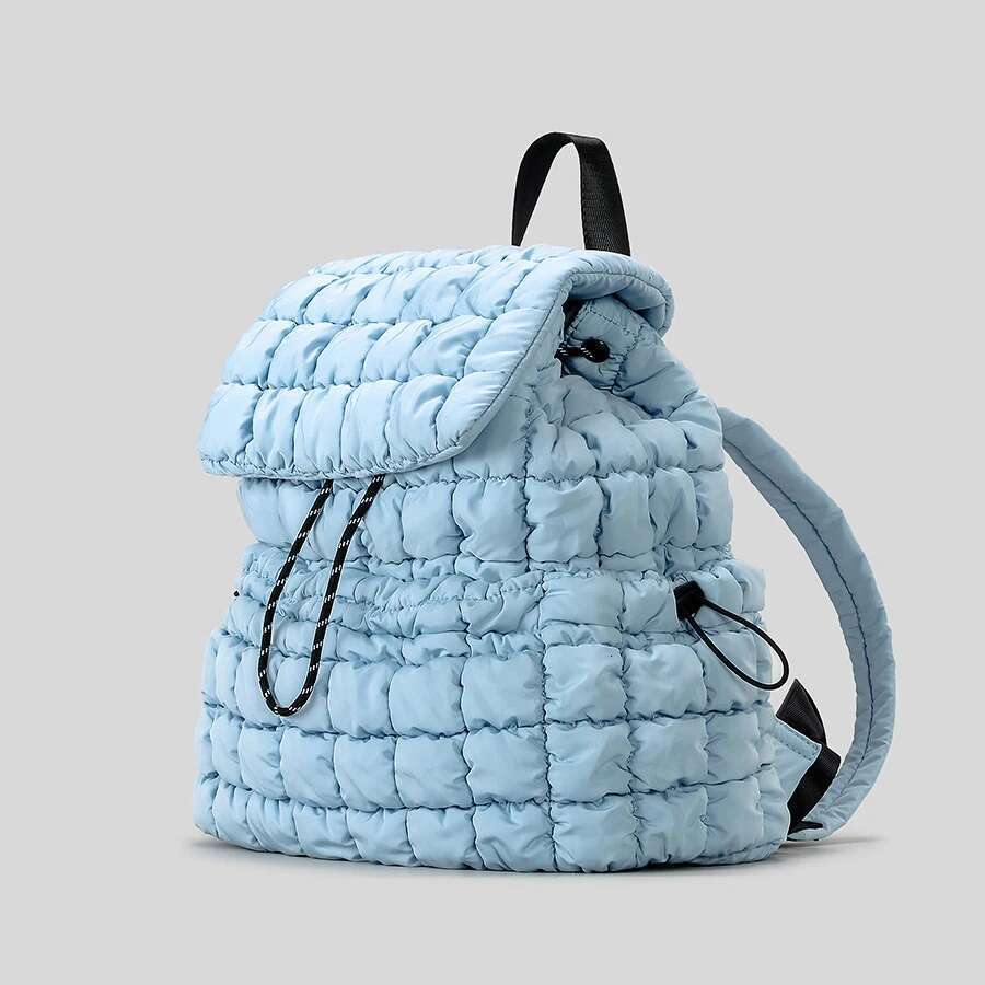 Fashion Ruched Quilted Backpacks Women Designer Puffer Casual Nylon Padded School Bag For Teenager Girls Quality Bags