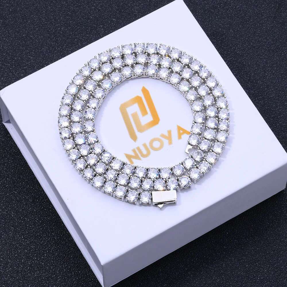 3mm 4mm 5mm Iced Out VVS Moissanite Diamond Tennis Chain 925 Sterling Silver Customized Fine Jewelry Wholesale Prices
