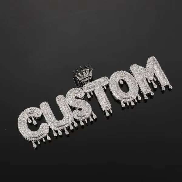 De GRA Certificate Pure Sier VVSMossinate Iced Jewelry Initial Moissanite Pendant Necklace