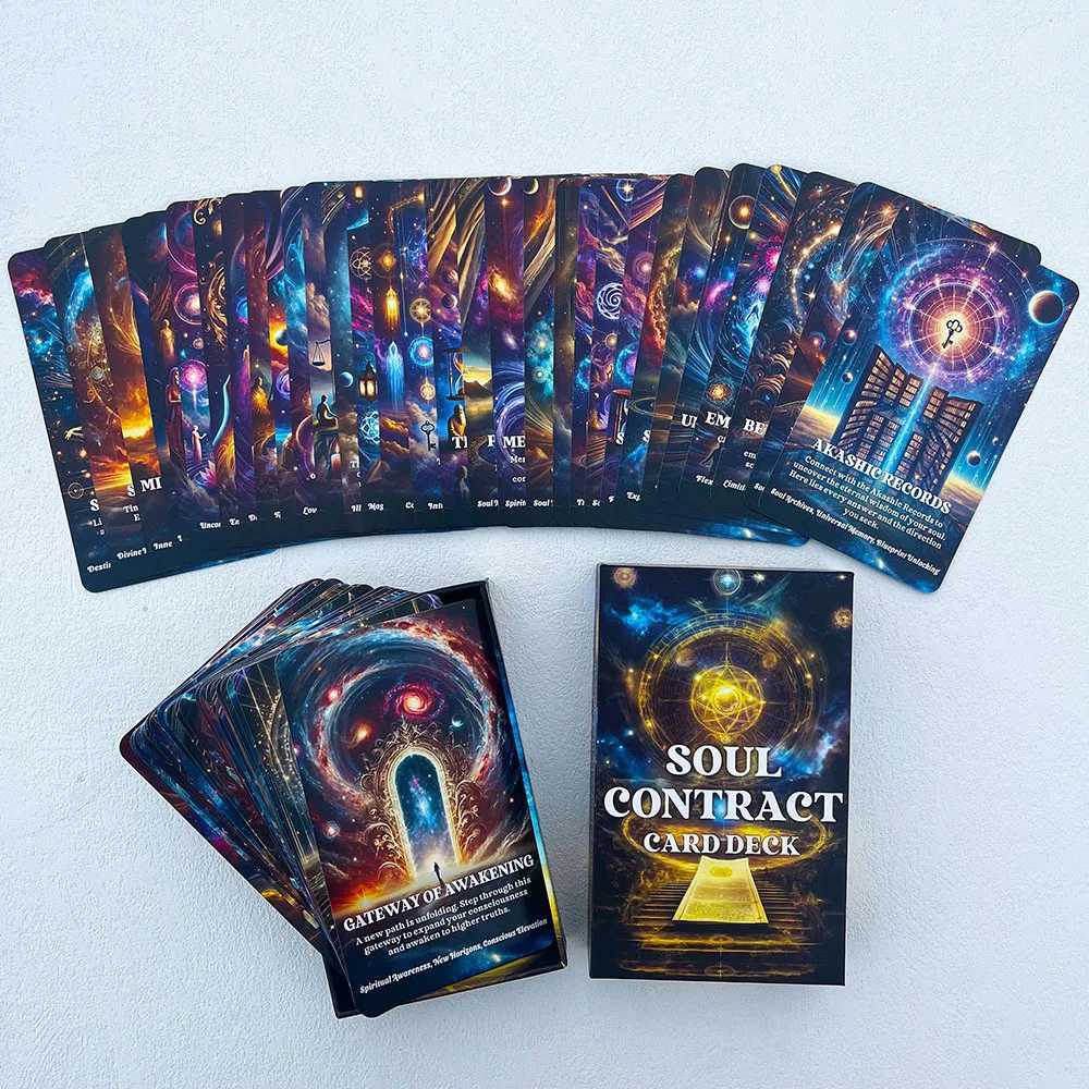 Tarot Deck Soul Contract Oracle Cards Spirit Messages Cards Soul Tarot Deck Mysterious Information Cards12x7cm 56-Cards C251114