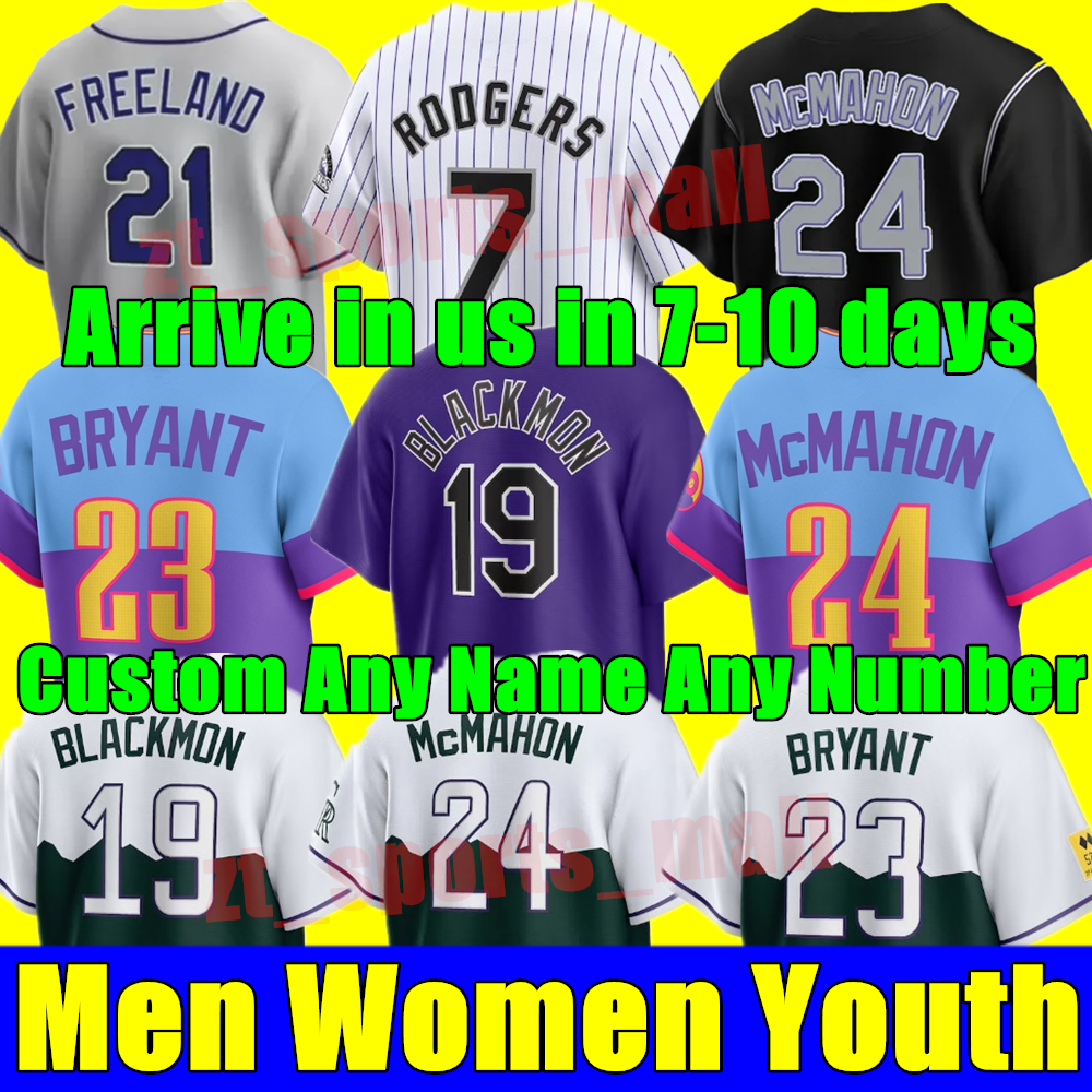 S-4XL 2024 Custom Charlie Blackmon Kris Bryant Baseball Jerseys Wilson Randal Colorado Joe Todd Larry Walker Iglesias Ryan McMahon C. J. Cron Men Women Youth