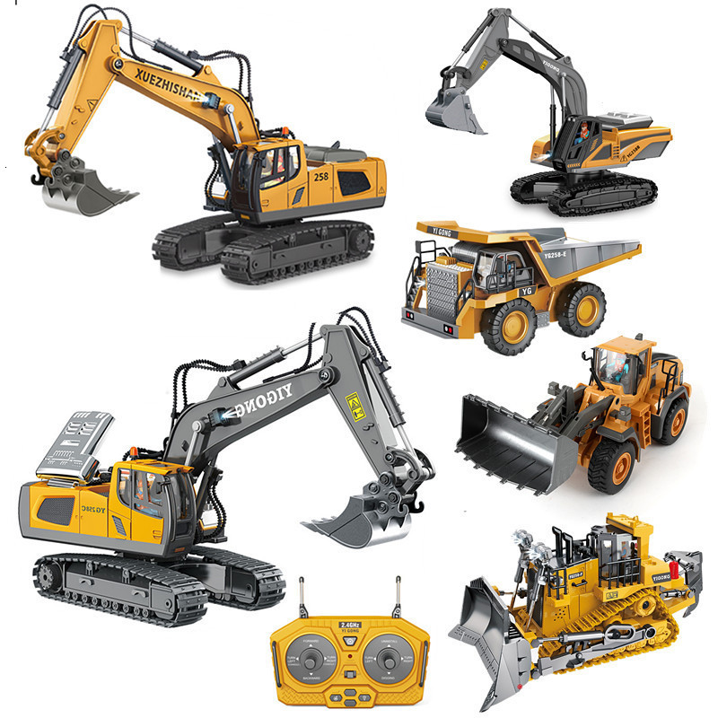 Remote Control Excavator Alloy Dump Truck Bulldozer Radio RC Car Construction Vehicle Toy Children Kids Gifts 250820