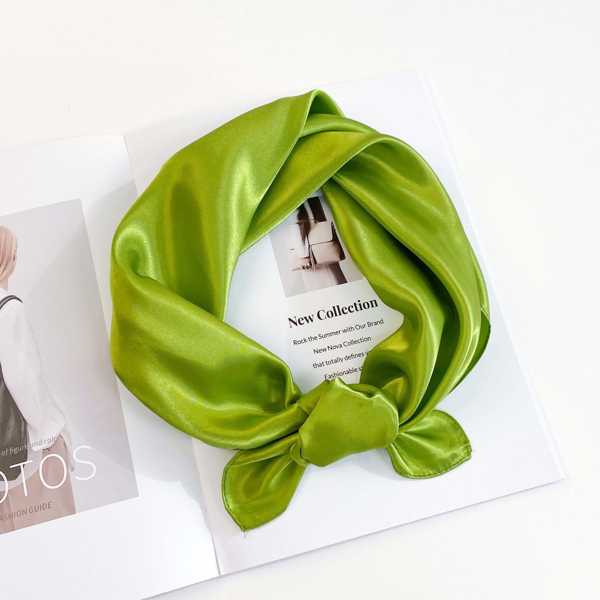 K389 60cm silk scarf solid color small square scarf imitation silk hair tie satin shawl neck scarf professional scarf headscarf cross-border