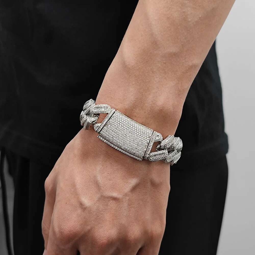 18mm Mixed Inlay Diamond Cuban Necklace Hip Hop Long Clasp Big And Heavy Iced Cuban Chain For Men Rapper Jewelry