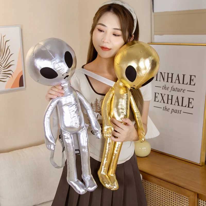 60cm FAshion Alien Backpack PU ET ExtraterrESTrial Soft Stuffed Plush Doll Plush Animal Toy Creative Gift W251113