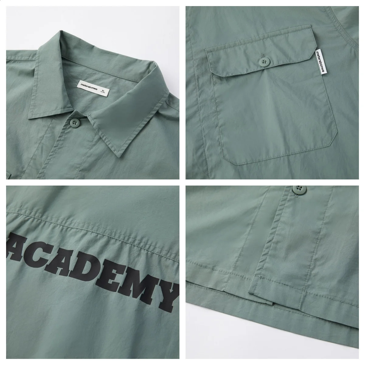 Metersbonwe Mens Multi Pocket Short Sleeve Product Shirt 100 Cotton Loose Solid Color Business Shirt Casual Summer Top 250411