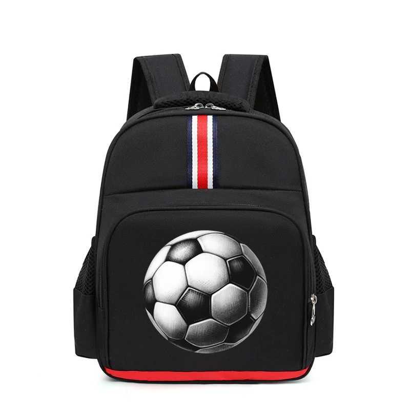 Backpack for Kindergarten Boys Girls New Football Print Shoulder Schoolbag Watercolor Soccer Zipper Bookbag Ball Kids BackpackW251113