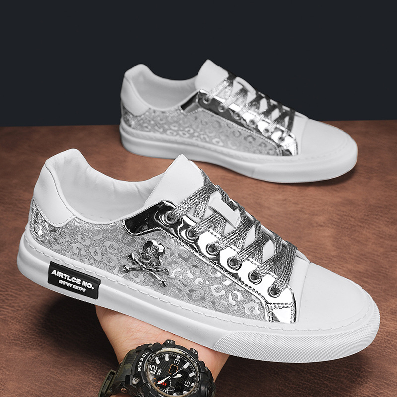 Free Shipping Fashion New Design Men Shoes 2025 Spring Summer Trend Men Casual Canvas Shoes Breathable Wear-resistant Skull Sneakers