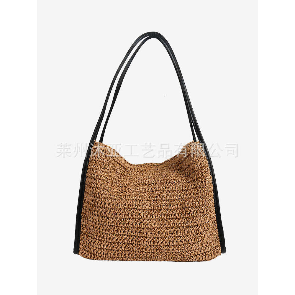 Handmade Beach Bag Minimally Designed One Shoulder New Casual Large Capacity Woven Vacation Beach Bag, Versatile Women's Bag Kq2