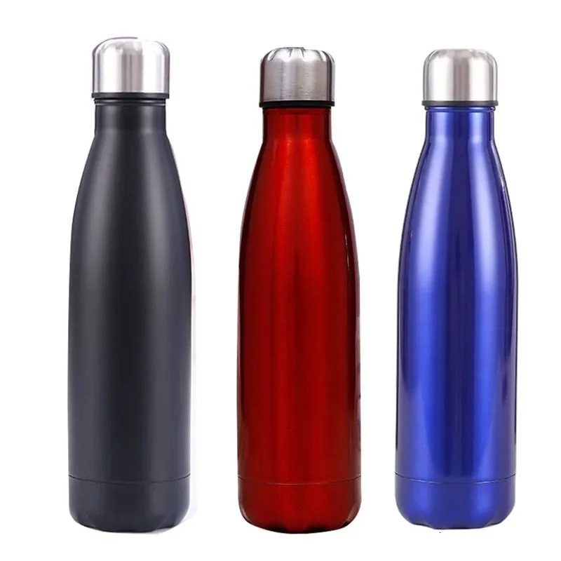 500750ml Stainless Steel Sports Water Cup Kettle Singlelayer Doublewall Thermal Insulation Vacuum Bottle 251107 W260226