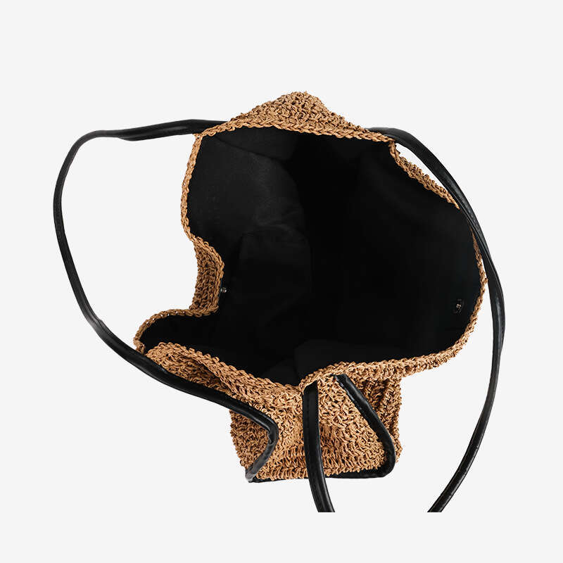 Handmade Beach Bag Minimally Designed One Shoulder New Casual Large Capacity Woven Vacation Beach Bag, Versatile Women's Bag Kq2