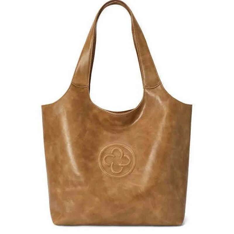 New Vintage Vegetable Tanned Vest Tote Women Commuting Niche Large Capacity Shoulder Underarm Bucket Bag