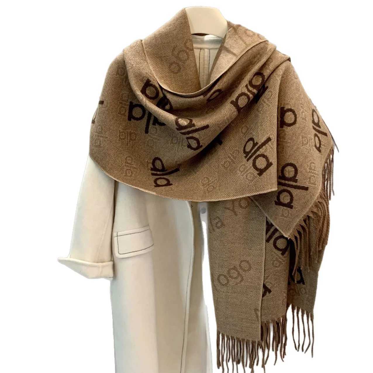 Luxury 2025 New Double Sided Letter Scarf Warm Thick Winter Scarf for Women Luxury Oversized Shawl Wrap Soft Winter Fashion Accessory Y251114