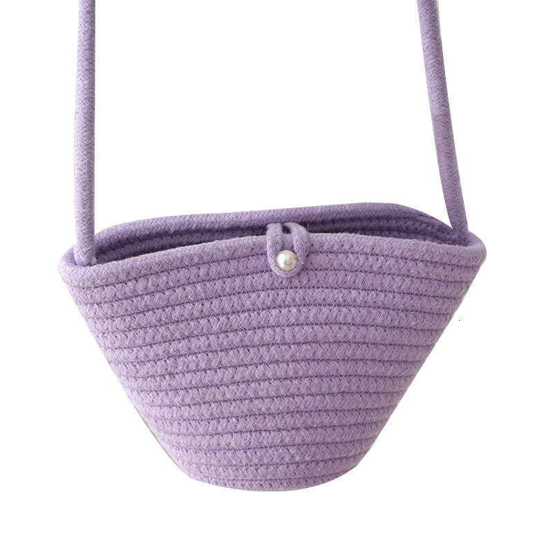 Handmade Beach Bag 2024 New Summer Grass Handmade Woven Women's Water Bucket Beach Mobile Change One Shoulder Crossbody Bag Kq2