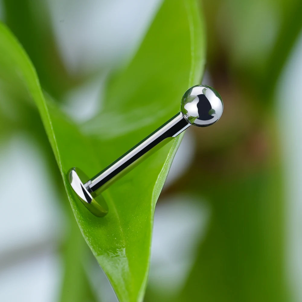 10pcs/lot Right Grand ASTM 36 Internal Threaded Labret Stud Body Piercing m Ball Labret Monroe Lip Ring for Women 250403