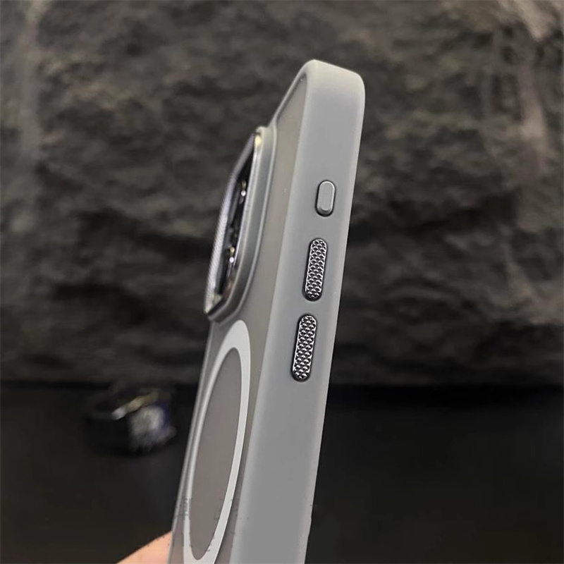 Luxury Spiricle Camera Protection Matte Magnetic Phone Case for iPhone 16 15 14 Plus 13 12 11 Pro Max Magsafe Wireless Charging Cover
