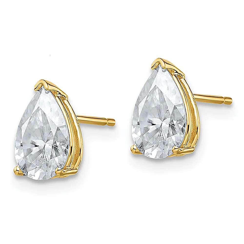 4Carat Pear Cut Real Moissanite Diamond Earrings with Certificats 925 Sterling Silver Waterdrop Shape Stud Earring for Women Men