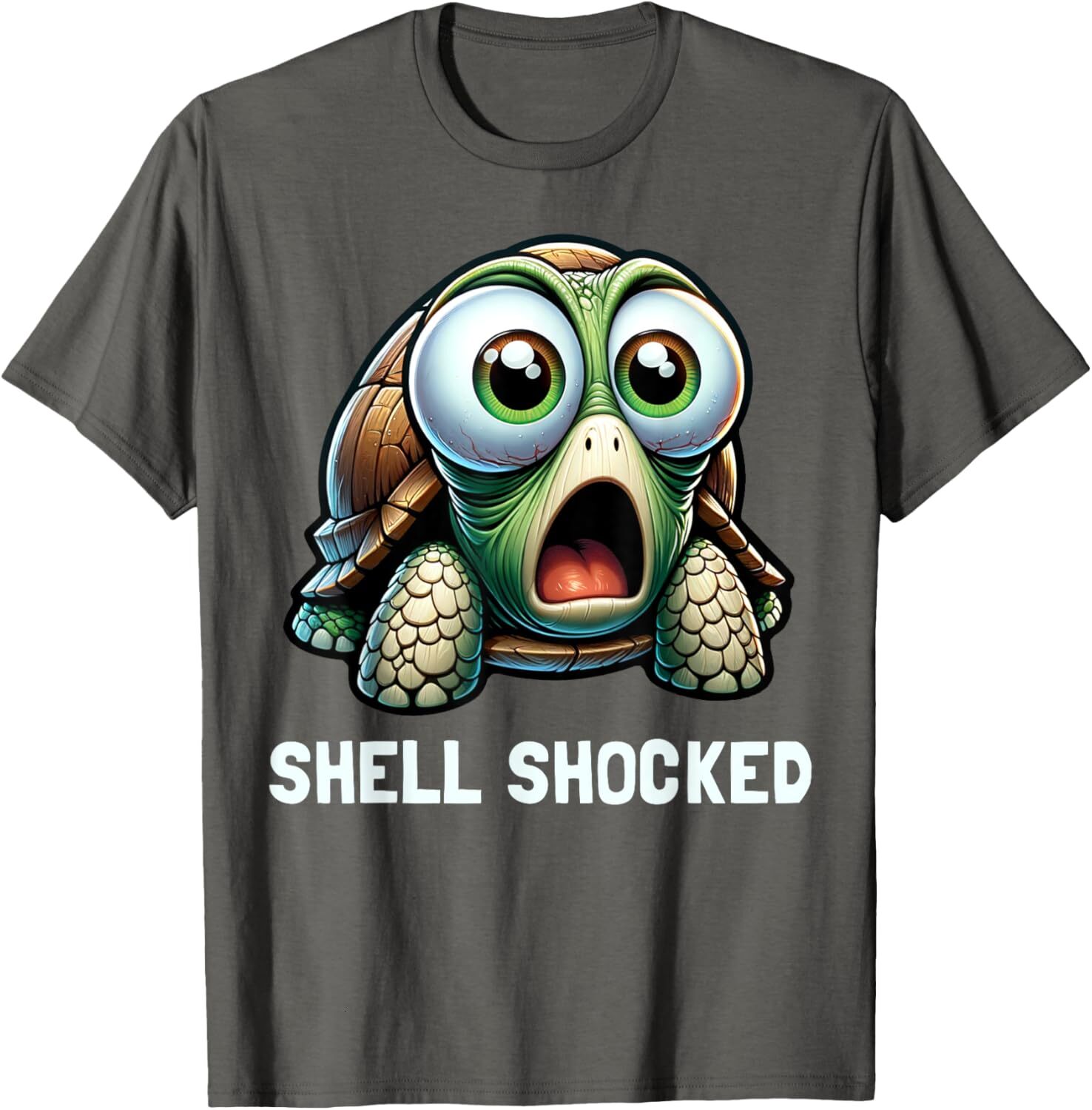 T shirt for Mens Funny Turtle Pun Shell Shocked Turtle Lover Graphic Graphic Tee Casual Tops Clothes Short sleeve