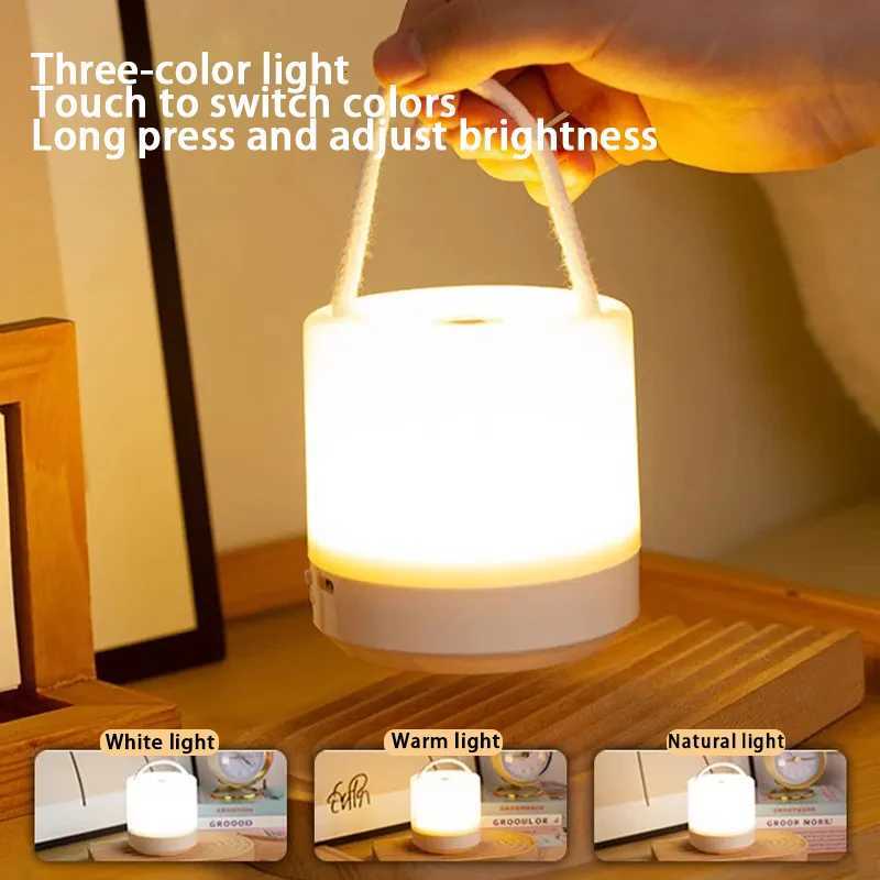 Multifunctional USB Recharge 3Colors Dimming Night Light Touch Switch Portable Eye Care Desk Lamp for Indoor Lighting M251114