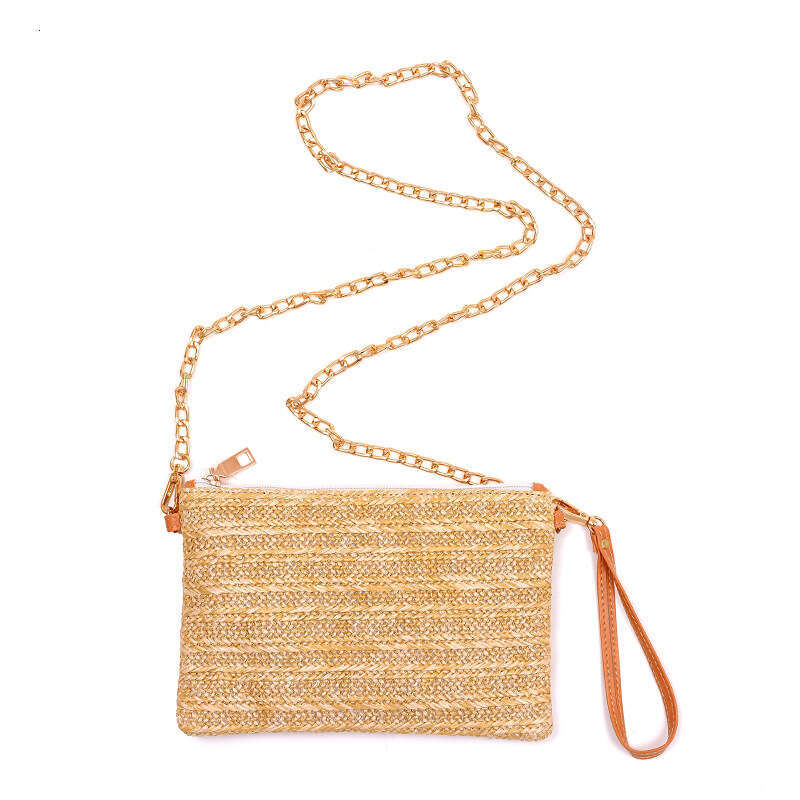 Handmade Beach Bag Summer New 2025 Straw Woven Crossbody Casual Women's Chain Beach Bag Handbag For Women Kq2