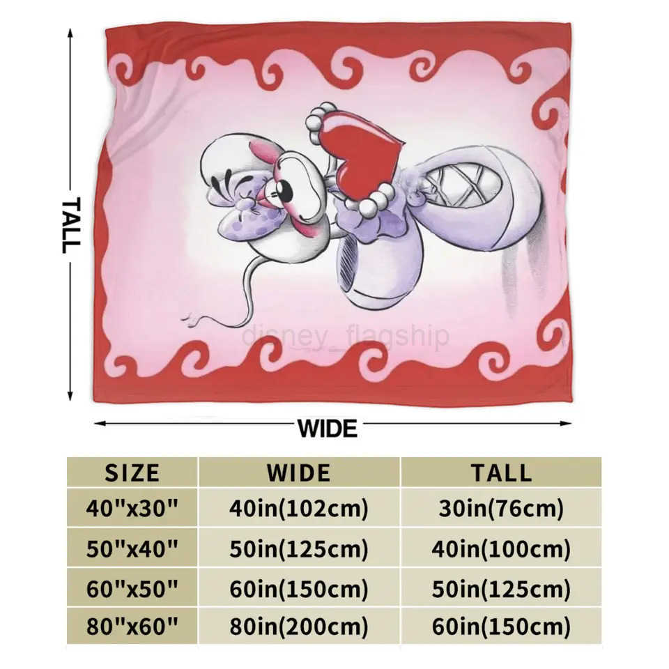 Disney Diddl Cartoon Red LOVE Blankets Quality Soft Throw Blanket Winter Travel Couch Bed Comfortable BedspreadXJ251114