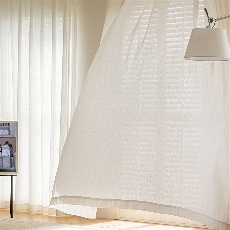 A759 new medieval style Fufeng gauze curtain light-transmitting and non-transparent window screen bedroom living room balcony linen curtain finished p